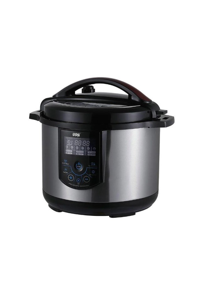 Winning Star, pressure cooker, capacity 10 liters, digital, 14 functions, spoon and measuring cup accessories, stainless steel, 1350 watts, black silver, M/ ST-9336 - Image 5